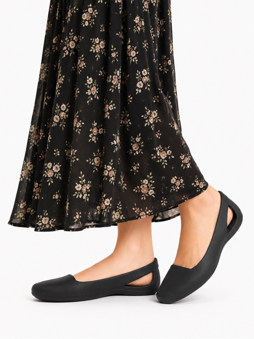 Size 9 Crocs Olivia II Women’s Black Ballet Flats Comfort Slip On Shoes